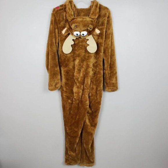 Christmas Moose Reindeer Adult Onsie Union Suit - Picture 7 of 9